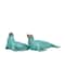 Teal Polystone Distressed Sea Lion Sculpture Set